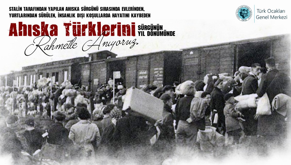 trbturkocak's tweet image. Stalin tarafından yapılan Ahıska Sürgünü sırasında evlerinden, yurtlarından sürülen, insanlık dışı koşullarda hayatını kaybeden Ahıska Türklerini sürgünün yıl dönümünde rahmetle anıyoruz.
#ahıskaturkleri