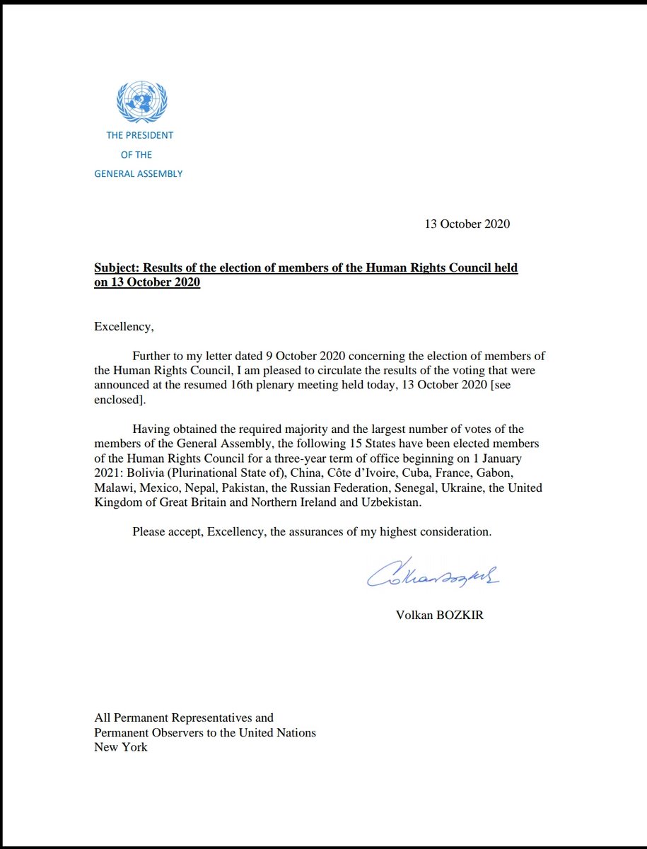 To get ELECTED into the HR Council; In accordance with paragraph 7 of General Assembly resolution 60/251, the Council shall consist of 47 Member States. States need a minimum of 97 votes to get elected, and everything happens by secret ballot. (directly and individually)