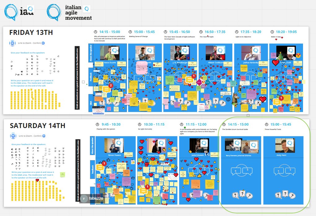 What a nice bunch of #agile #Explorers, uh! 🦍🤩
I'm so happy to see the post-its of the participants at #iad2020, and two talks are still to be heard! @Barryovereem <a href="/integralagile/">Johannes Schartau</a> <a href="/PragmaticAndy/">PragmaticAndy</a>