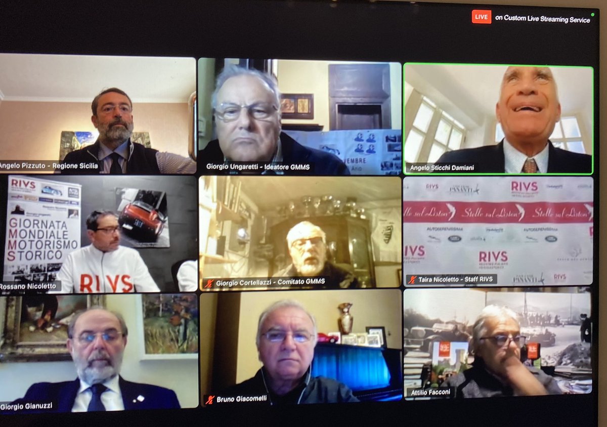 In video collegamento con <a href="/registrorivs/">RIVS</a>  per GMMS Giornata Mondiale Motorismo Storico per rappresentare sostegno <a href="/Regione_Sicilia/">Regione Siciliana</a> a tutela e valorizzazione del motorismo storico siciliano che rappresenta volano turistico ed enorme indotto <a href="/gaearmao/">Gaetano Armao</a> <a href="/AlessandArico/">Alessandro Aricò</a>