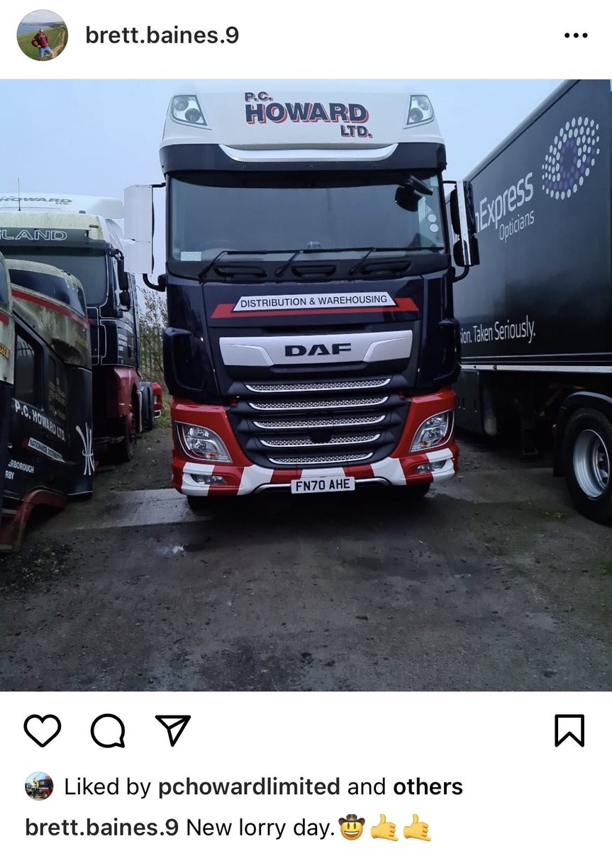 PCHowardLtd's tweet photo. Happy Driver on a Saturday morning π€© #70reg #DAF #xf #DAFtrucks @FordSlaterDAF @DAFTrucksUK @DAFTrucksNV #brandnew https://t.co/mWAlinJqzL