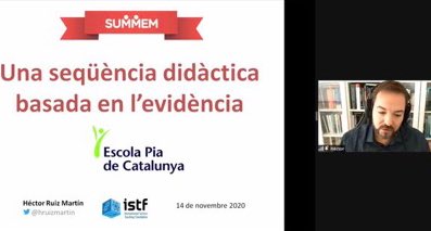 RuizIsern's tweet photo. 2h desconectada de protocols Covid i 2h connectada a què ha de tenir una bona seqüència didàctica i com aprenem gràcies a @hruizmartin ! Connectats a Aprendre i a Conviure #JORNADASUMMEM @escolapiacat https://t.co/Lczmd8DBJv