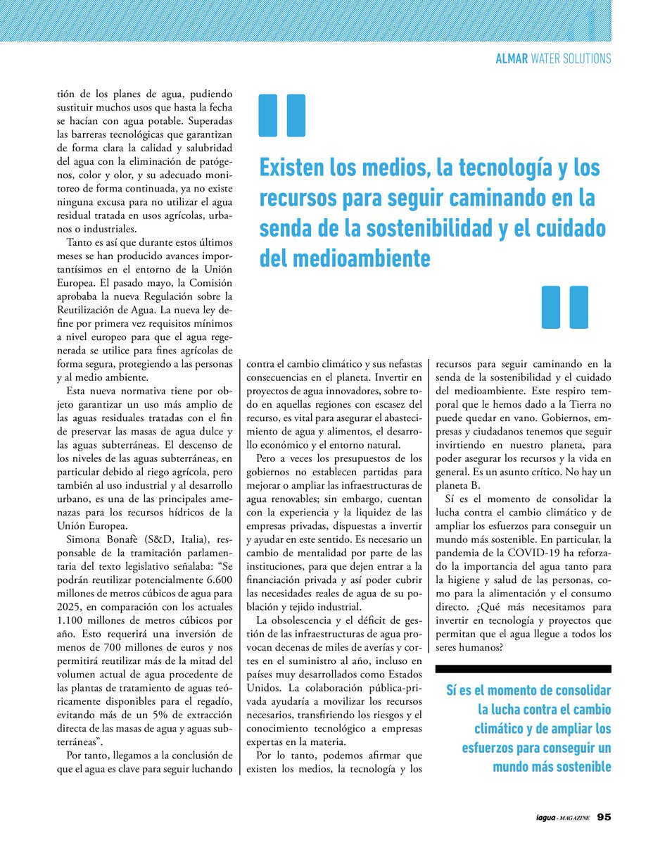 La pandemia de la COVID-19 ha reforzado la importancia del agua tanto para la higiene y salud de las personas, como para la alimentación y el consumo directo. ¿Qué más necesitamos para invertir en tecnología y proyectos que permitan que el agua llegue a todos los seres humanos?