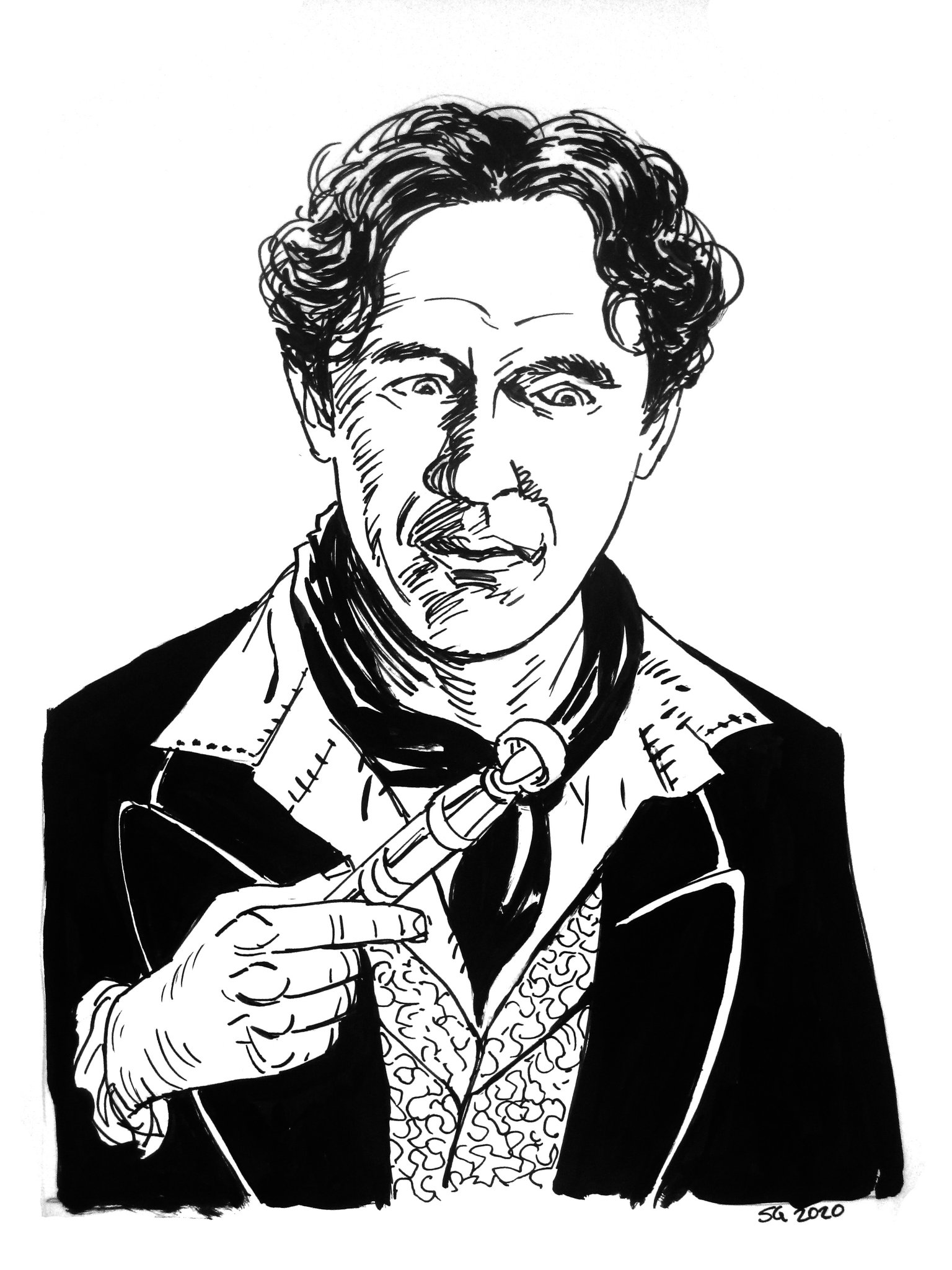 Happy Birthday to one of my favourite Doctors, Paul McGann. (ink sketch)   