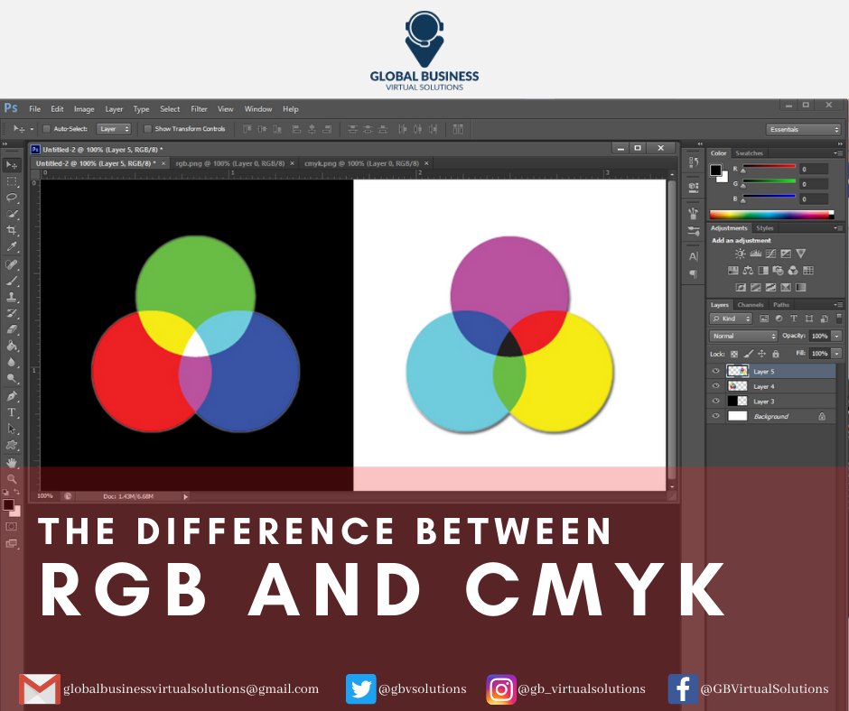 gbvsolutions's tweet photo. Knowing the difference between RGB and CMYK color modes is important not just for the designer but also for the one getting the design. Depending on where the design will be displayed, one mode will prove better than the other. 

Read here to learn more: https://t.co/DqKawggI0w https://t.co/6a5fQyMxyW