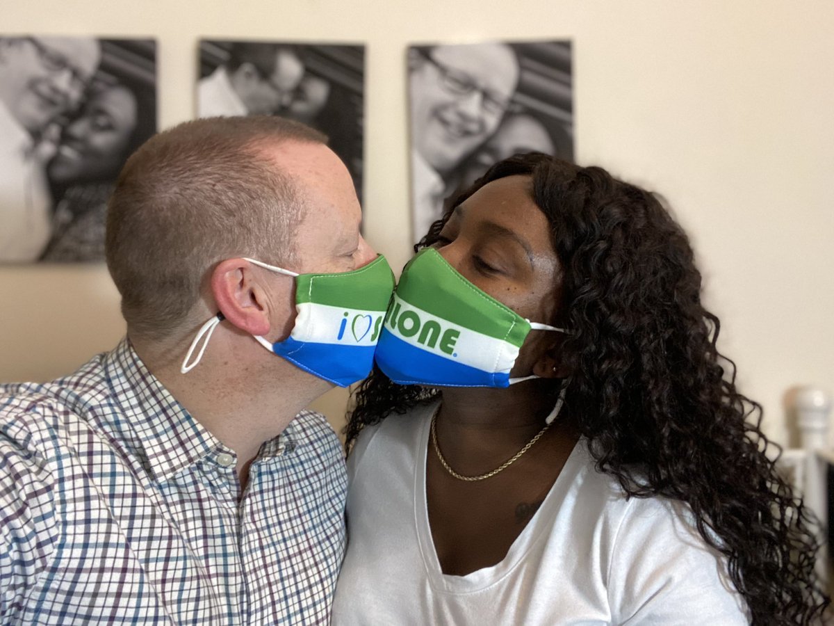 DonJMarshall's tweet photo. @iLoveSalone thanks for the mask and for acknowledging that we were one of the first people to support your wonderful brand #SaloneTwitter #Salone #ilovesalone https://t.co/DVIhmqqKl5