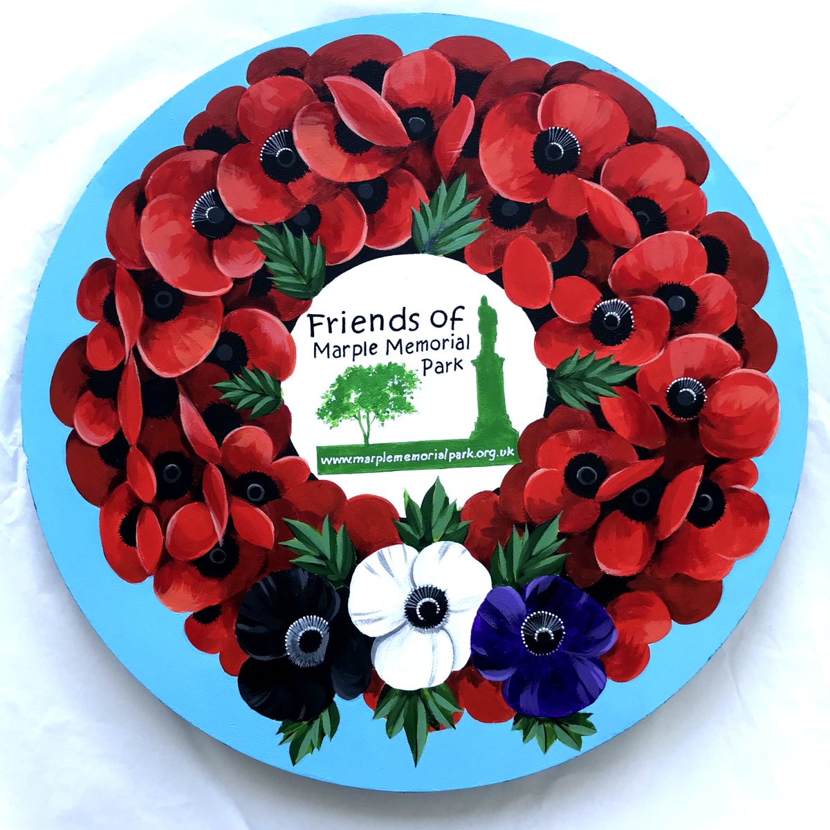 marpleparkart's tweet photo. Friends of the Park are absolutely delighted with our disc for the #Marple Memorial Park Pavilion Art Project created from our brief by talented local artist Rob Fathers and inspired by our #Remembrance Poppy Wreath laid this year. Thank you Rob, you've done an amazing job! https://t.co/D2RWUk4GBQ