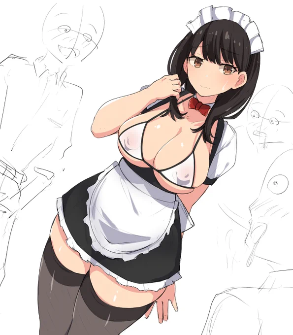 文化祭でメイド喫茶をやることになったら男子にエッチなメイド服を用意されてしまったむちむち太もも女子 