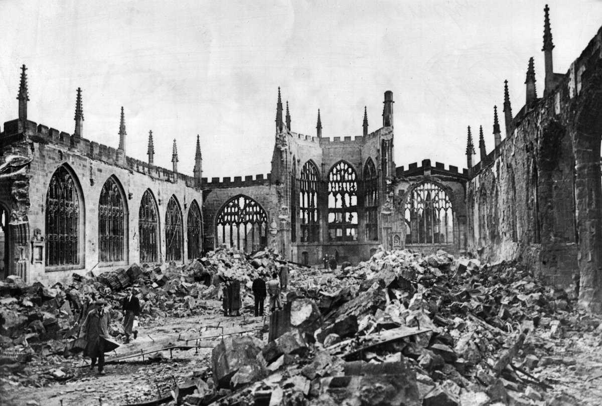 Today is the 80th anniversary of the Coventry Blitz of 1940, during which over 500 people lost their lives, hundreds were injured, countless buildings were damaged and lost, and of course the medieval Cathedral was partially destroyed.