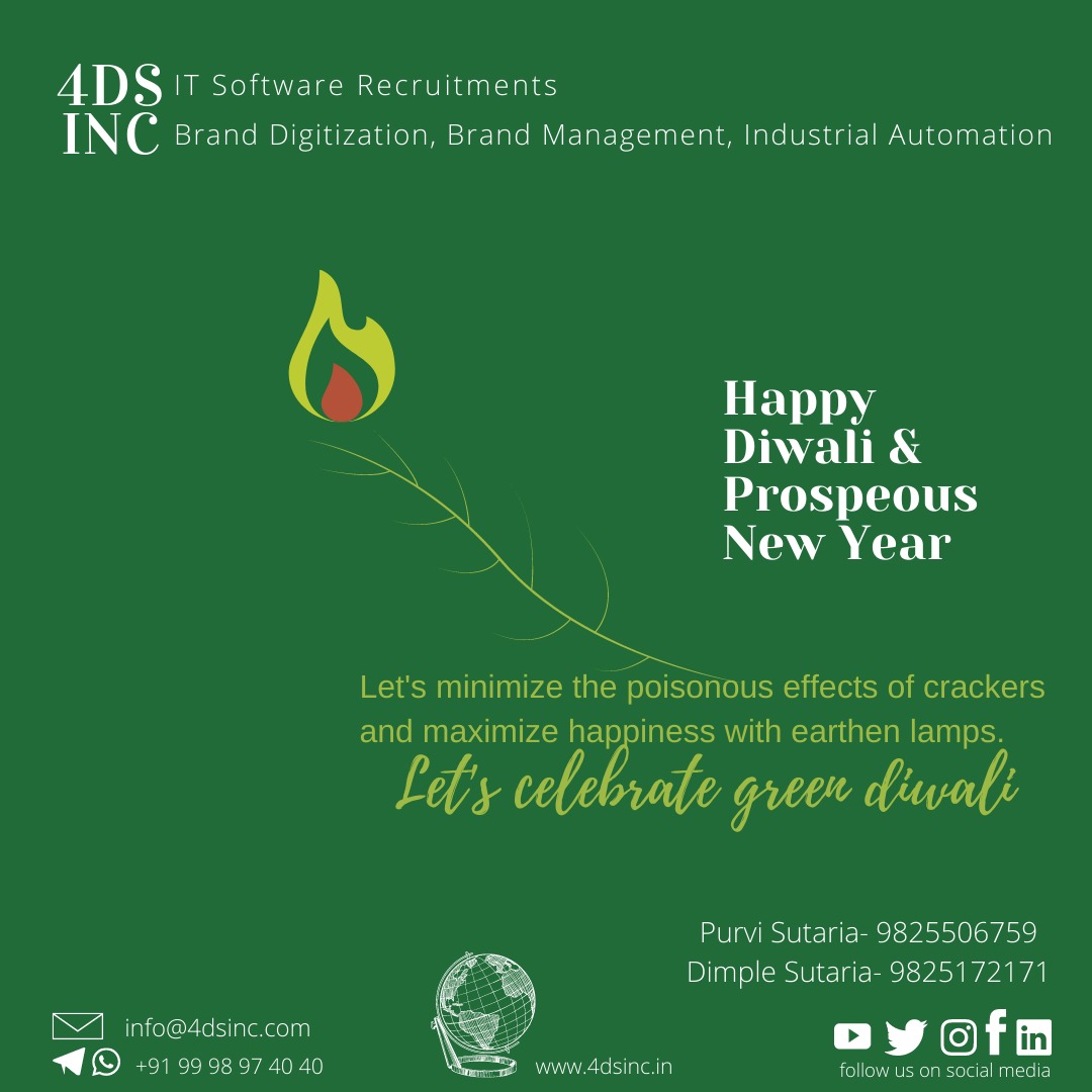4dsInc's tweet photo. Let's have a smoke free &amp; breath free green #diwali2020

#happy #Diwali&amp; #prosperous #happynewyear

#4dsinc #itsoftware #recruitment #company #4dsincjobs #brandmanagement #branddigitization #industrialautomation
 #festivevibes #festival #greetings #diwaligreetings https://t.co/ZwOvO9K53j