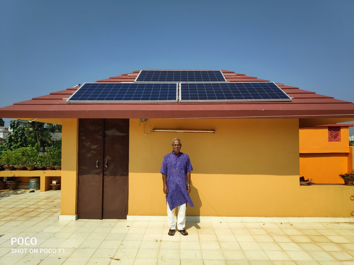solar_mo's tweet photo. This Grid-Interactive #Solar Project at residence of CR Pradhan Sir, Former CMD of @NALCO_India is designed with Cyclone Resilient Structure to cater to Connected Loads during any emergency situation. This #Deepavali let's pledge for Solar @OREDA_Odisha @EnergyOdisha #MoSolar https://t.co/BWdKDOziTy
