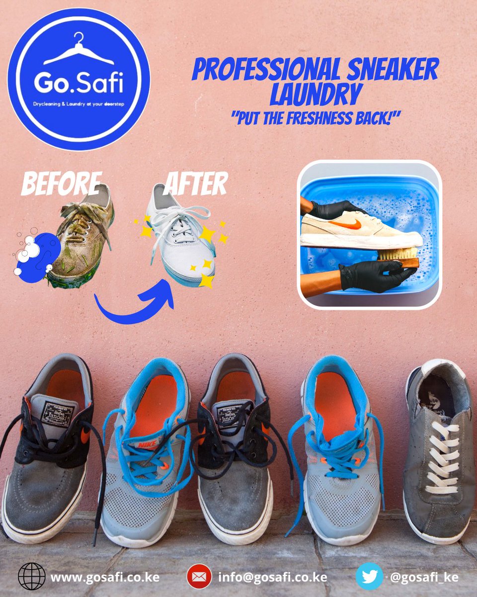 GoSafi_Ke's tweet photo. At GoSafi we have introduced sneaker cleaning and shoe-care service providing the best sneaker cleaning, suede/nubuck rejuvination and maintenance, shoe shining and Repair services for all footwear brands &amp; makes.
Request for free pick up &amp; delivery.
https://t.co/w3cFFmolRq https://t.co/sWQ56XHnGU