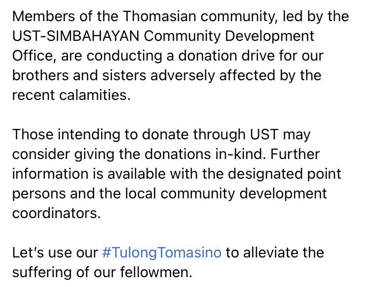 UST1611official's tweet photo. Tulong tayo, Tomasino! https://t.co/Ke0xMvZXth