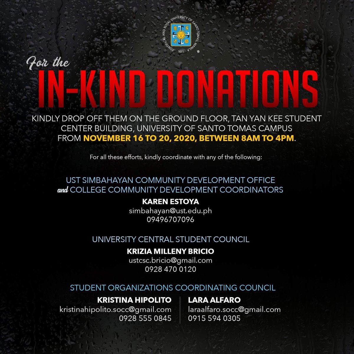 UST1611official's tweet photo. Tulong tayo, Tomasino! https://t.co/Ke0xMvZXth
