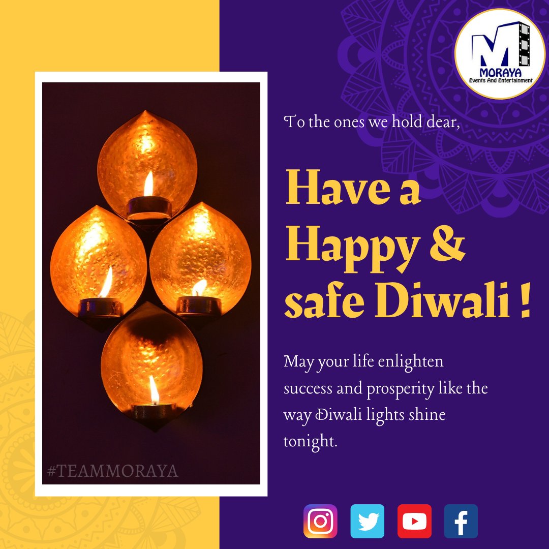 MorayaEvents's tweet photo. #teammoraya wish you and your family a very happy, safe and prosperous Diwali! 
#Diwali2020 #HappyDiwali https://t.co/wnBoueqBKB