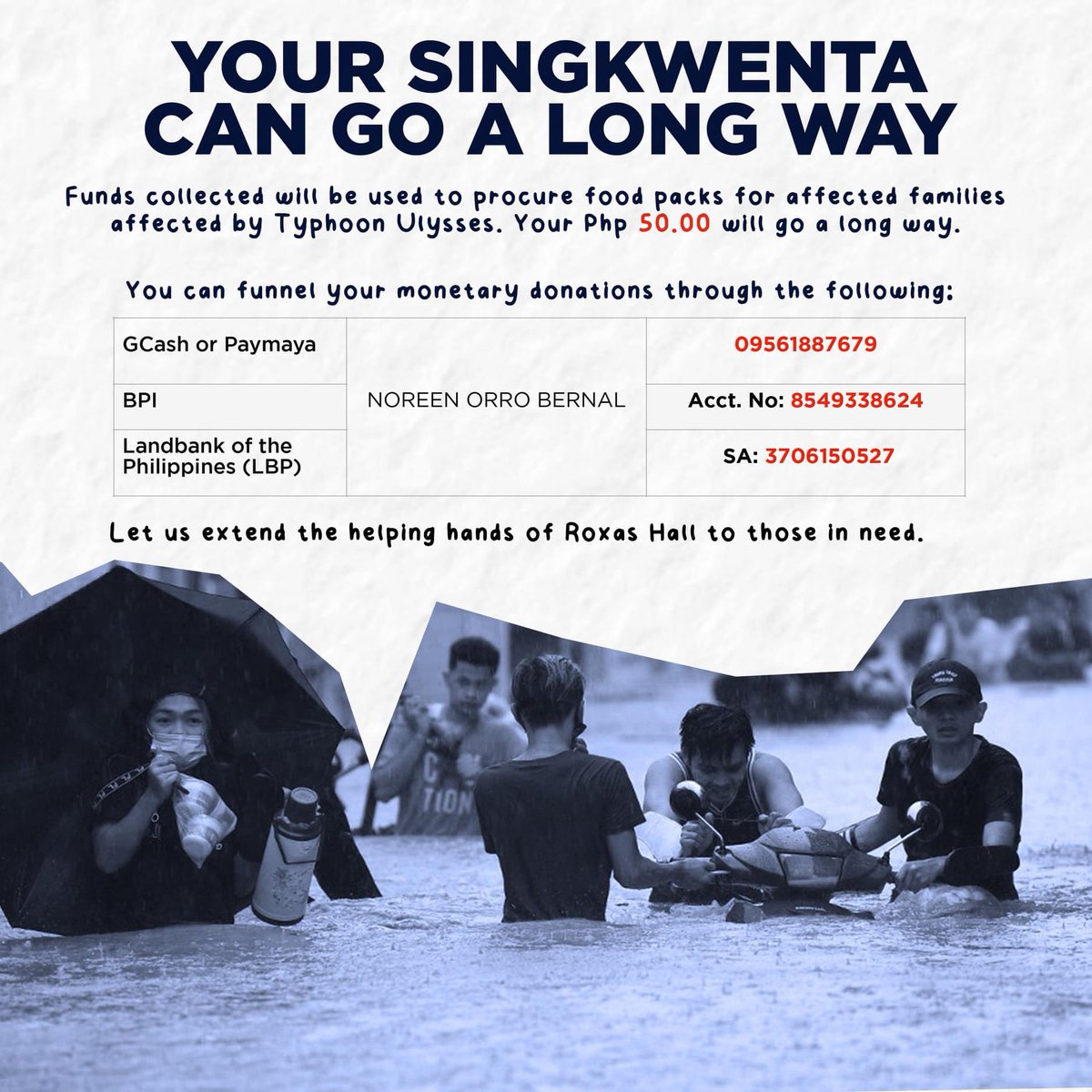 WvsuMsc's tweet photo. Let us support the cause of the SMSA to help the victims of the typhoon. Your 50 pesos could go a long way. https://t.co/ejyAetQfvD