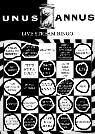 MusingsofSpace's tweet photo. It's over! Here's a screenshot of The End and my final Bingo board. #MomentoMori #WeWereHere https://t.co/oXZieiqBJT