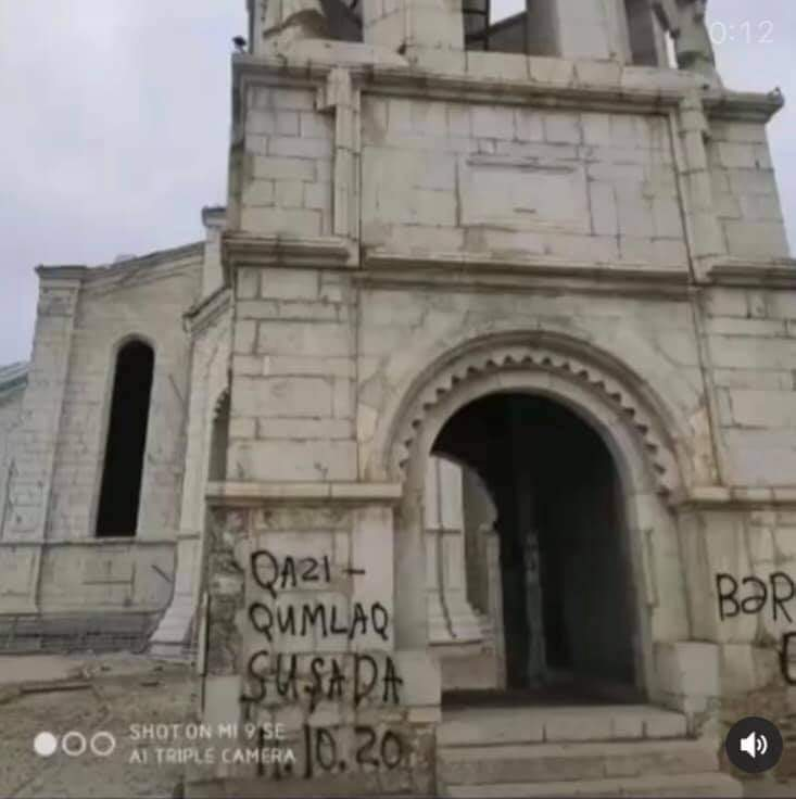 susannaOO9's tweet photo. #Ghazanchetsost church in #Shushi already vandalized by #Azerbaijan|i people. https://t.co/7DCVMpQqTc