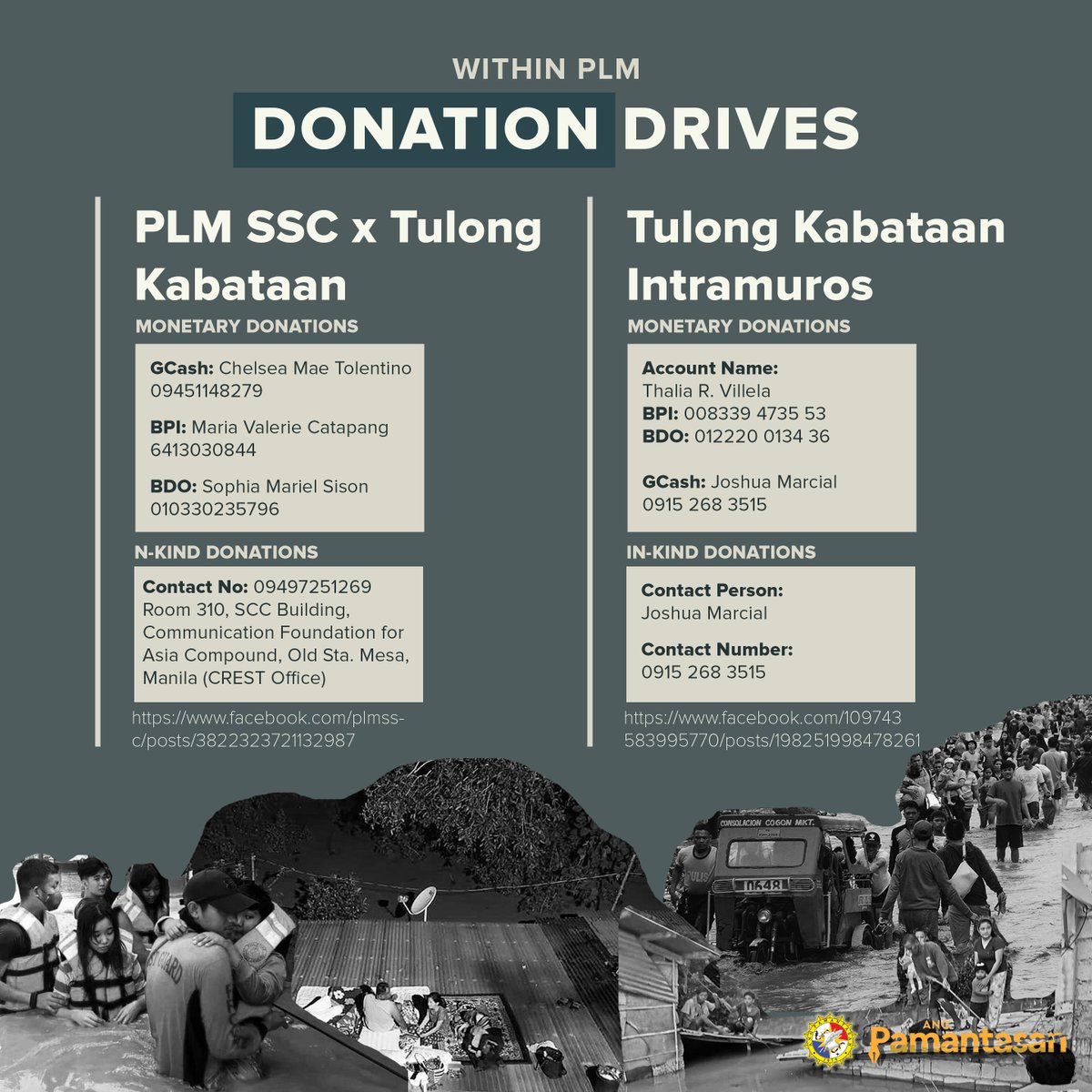 AngPamantasan's tweet photo. Extend a helping hand during these trying times. Here is a list of donation drives from various student-initiated programs, organizations and initiatives within and beyond the Pamantasan. 

READ FULL: https://t.co/Syfs9z0F5K (1/2) https://t.co/AFiZCoJjE9
