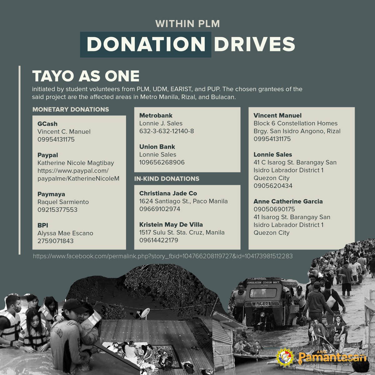 AngPamantasan's tweet photo. Extend a helping hand during these trying times. Here is a list of donation drives from various student-initiated programs, organizations and initiatives within and beyond the Pamantasan. 

READ FULL: https://t.co/Syfs9z0F5K (1/2) https://t.co/AFiZCoJjE9