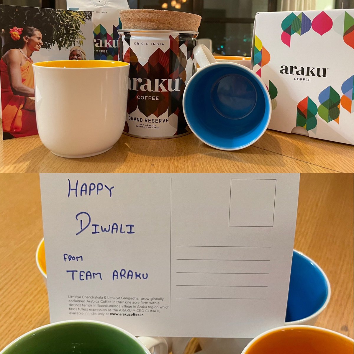 Thank you team <a href="/arakucoffeein/">ARAKU Coffee India</a> and <a href="/manoj_naandi/">Manoj Kumar</a> and <a href="/naandi_india/">Naandi Foundation</a> for the wonderful Diwali gift and for all that you are doing for coffee, agriculture, sustainability, girl/women and community #arakunomics <a href="/arakucoffee/">arakucoffee</a> <a href="/AashnaAhuja/">Aashna Ahuja</a> <a href="/naandiliveli/">David</a> <a href="/anandmahindra/">anand mahindra</a> <a href="/kris_sg/">kris gopalakrishnan</a>