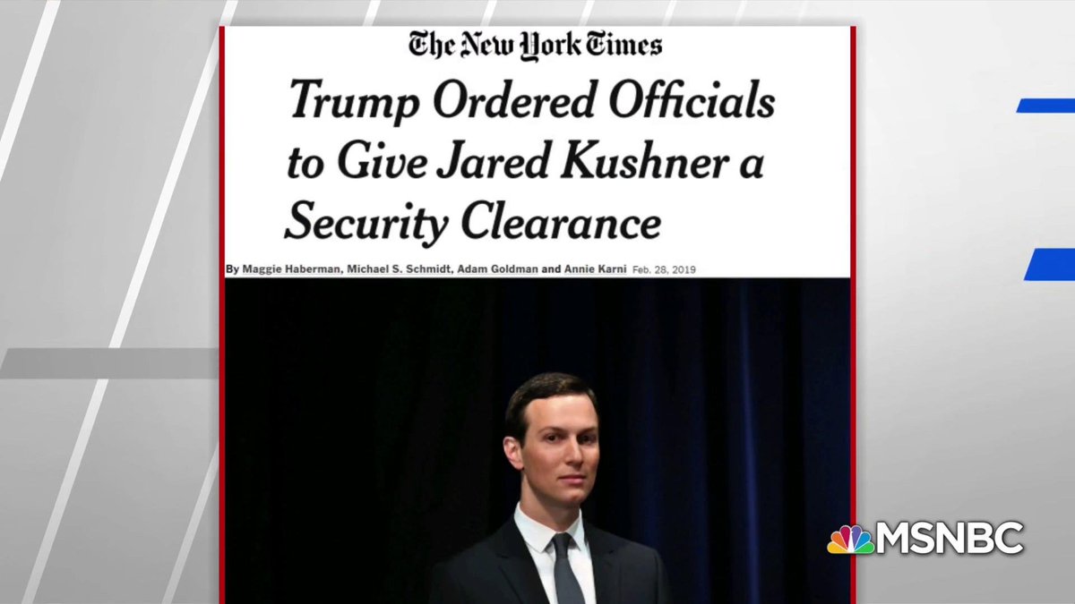 41) Demanding son-in-law Jared Kushner be granted security clearance despite objections by intelligence officials warned that Kushner could be compromised by foreign governments.42) Imposing a "Muslim travel ban"20/