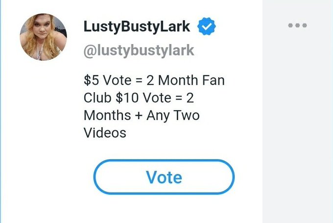 2 pic. I voted for @larknation69 for Dirty Deed at #AVNStars https://t.co/hxvJYZAZkw

(Daily FREE or