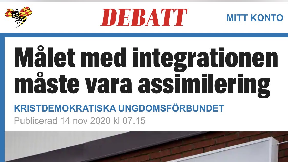 nikeorbrink's tweet photo. Ska fler som kommit till Sverige bli en del av samhällsgemenskapen räcker inte bara jobb och bostad. Skriver i Expressen om integration: https://t.co/AhVoiCDs6m https://t.co/vEiIvLbNsz