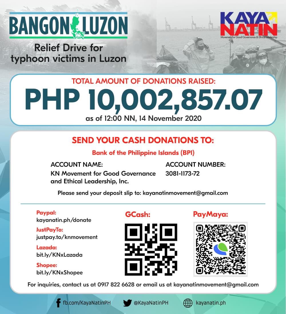 kaisentwt's tweet photo. ‼️ HELP RT ‼️

there’s currently a lot of scammers taking advantage of the situation, so here’s a reliable org! the kaya natin movement is in partnership with vice pres leni robredo and you can even donate by using shopeepay or lazada wallet!!! please spread!!

#CagayanNeedsHelp https://t.co/Nas3QIcUxj
