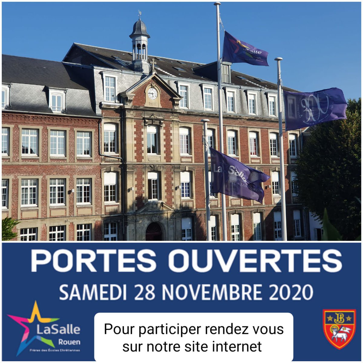 Portes Ouvertes Virtuelles le samedi 28 nov. à l'attention des parents souhaitant inscrire un/des enfant(s) en 6e ou en 2nde, éventuellement en #internat au #lycee à la #Rentrée2021. #Portesouvertes #Rouen. Modalités sur jbsrouen.org  instagram.com/p/CHiv06_h6yE/