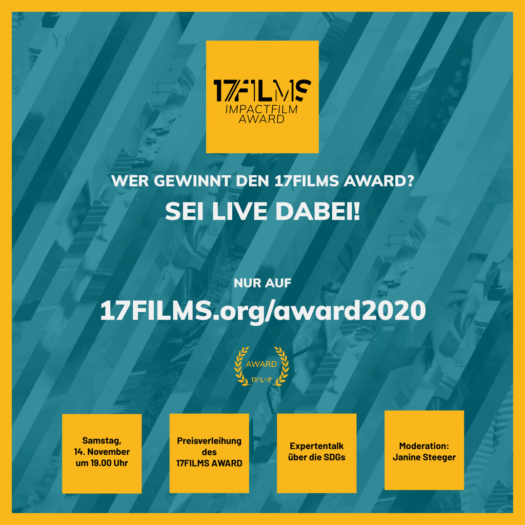 _17films's tweet photo. Endlich ist es soweit und die Preisträger:innen des 17FILMS Impactfilm Festivals werden bekannt gegeben! Seid mit dabei und findet raus, ob euer Lieblingsfilm gewonnen hat. Zuschauen und Teilhaben könnt ihr ganz einfach und coronakonform über https://t.co/SbxrmUU2JW https://t.co/XayXF23l39