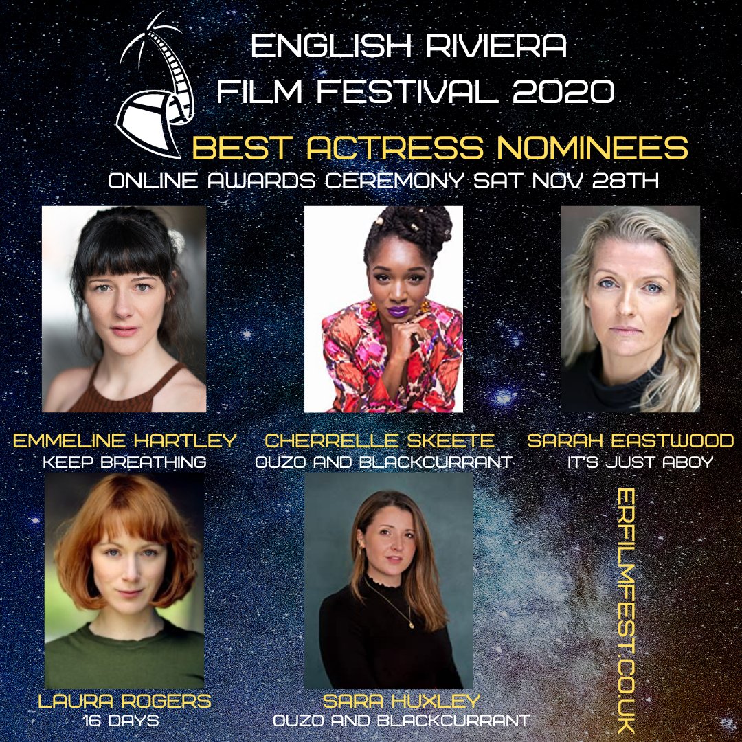 <a href="/ERFilmFest/">erfilmfest 2025</a> 2020 Awards Countdown : The Nominees for Best Actress <a href="/EmmelineHartley/">ᴇᴍᴍᴇʟɪɴᴇ ʜᴀʀᴛʟᴇʏ</a> <a href="/CherrelleSkeete/">Cherrelle Dirty Computer</a> <a href="/_SarahEastwood/">Sarah Eastwood</a> <a href="/Lookinsrogers/">Laura Rogers</a> @Sara_Huxley <a href="/KBshortfilm/">Keep Breathing - Short Film</a> <a href="/Mini_Prods/">Mini Productions</a> <a href="/april__kelley/">April Kelley</a> <a href="/ItsJustaBoy1/">ItsJustaBoy</a> <a href="/Script_Chick/">Natasha Moore</a> <a href="/DandCFilm/">D&CFilm</a> <a href="/FilmHubSW/">Film Hub South West</a> <a href="/TorbayCulture/">ＴＯＲＢＡＹ ＣＵＬＴＵＲＥ 💗</a> <a href="/BoostTorbay/">Boost Torbay</a> <a href="/Torbay_Hour/">#TorbayHour</a>
