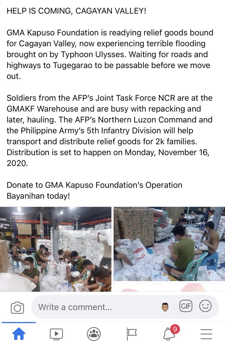 Joseph_Morong's tweet photo. GMA Kapuso Foundation readying relief goods for Cagayan Valley @gmanews #helpcagayan #CagayanNeedsHelp https://t.co/vdvLAJjHDU