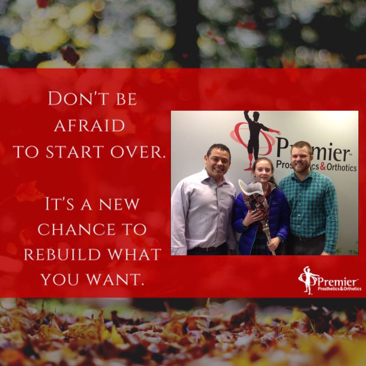 PremierPandOSTL's tweet photo. We understand the fear of having to start over and that is why we provide 24/7 support to care for our family when they need us most. ❤️
#premierpando #premierprosthetics #kirkwoodmo #stlouis #pando #prosthetics #amputee #motivation #support #family https://t.co/OA1GiE3DMl