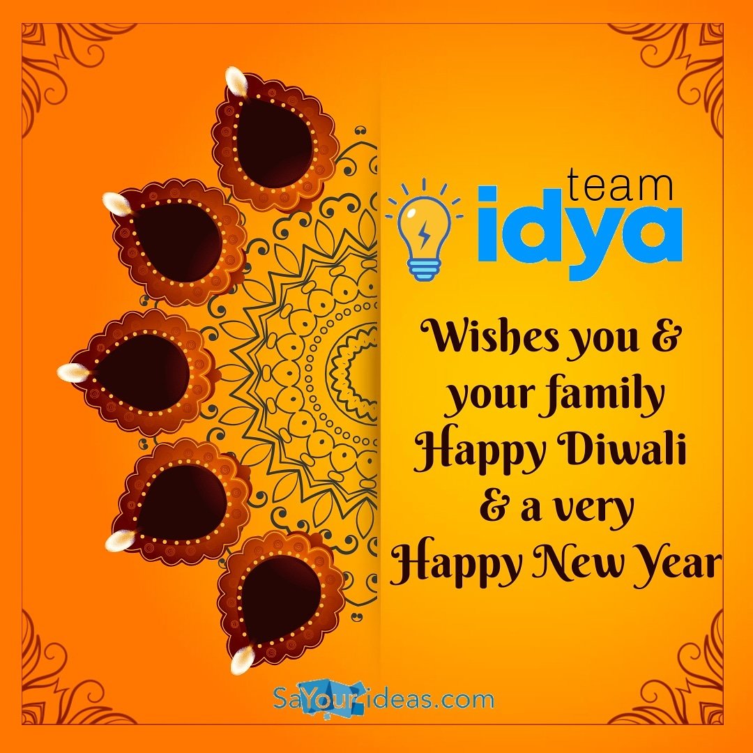 idyain's tweet photo. Wishing you all Happy Diwali and a very Happy New Year.

#happydiwali2020 #ideas #newideas #creativity #innovation #invention #cofounders #team #mentors #investors #startups #ideavalidation #business #brilliantminds #technology #future #idyain #sayourideas #businessideas https://t.co/aYqX4qNVY0
