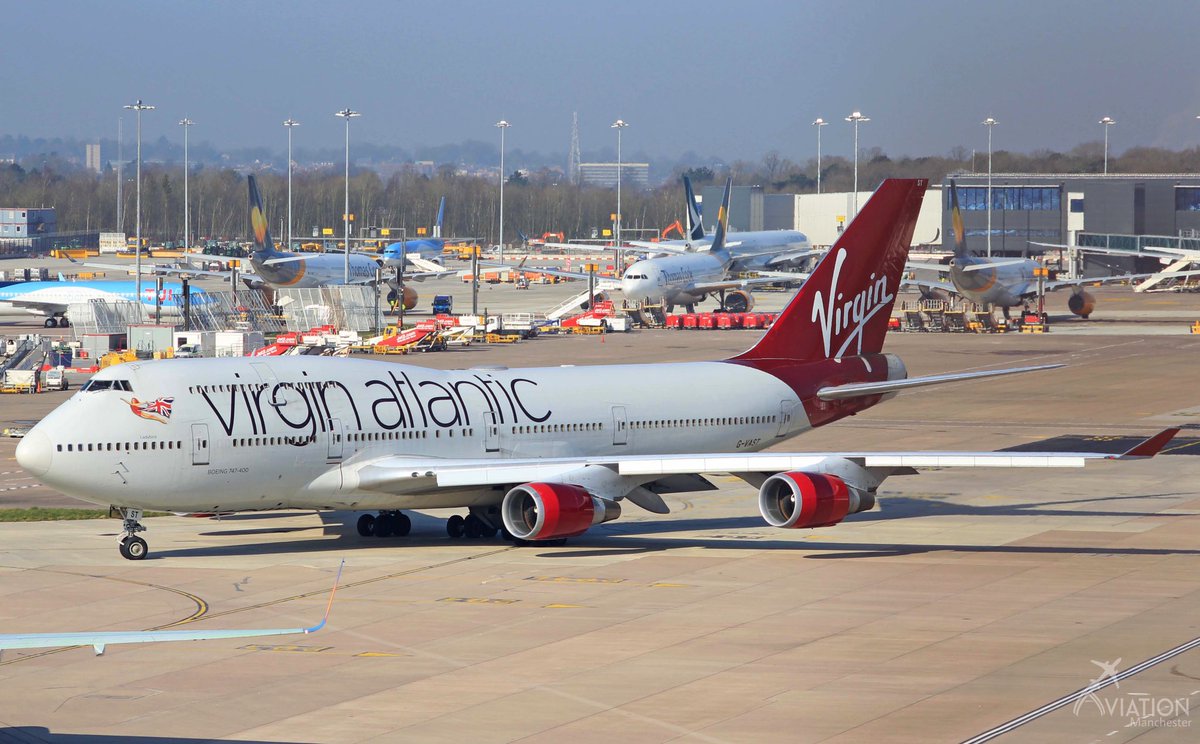 ukaviator1's tweet photo. Virgin Atlantic 747-400 G-VAST Taxing Out To Runway 23R At Manchester Heading To Orlando Florida ✈️ @virginatlantic @manairport @boeing @NATS #Virginatlantic #Virginholidays #747Fans #Boeing #Manchester #Orlando #AvGeek #Aviation #Planes #canon #Airport #Runway #Manchesterairport https://t.co/oXnNT0xxml