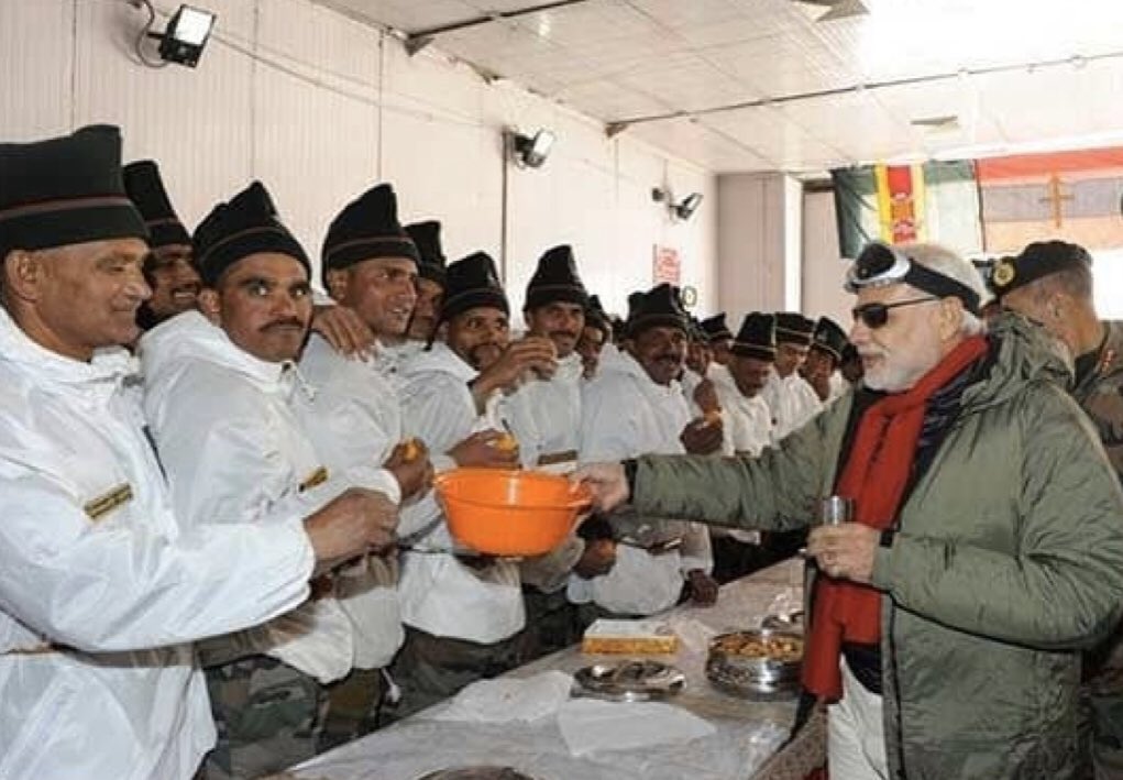 Since 2014, PM Shri  @narendramodi Ji has celebrated every Diwali with our armed forces.  #Salute2SoldiersThread: 2014