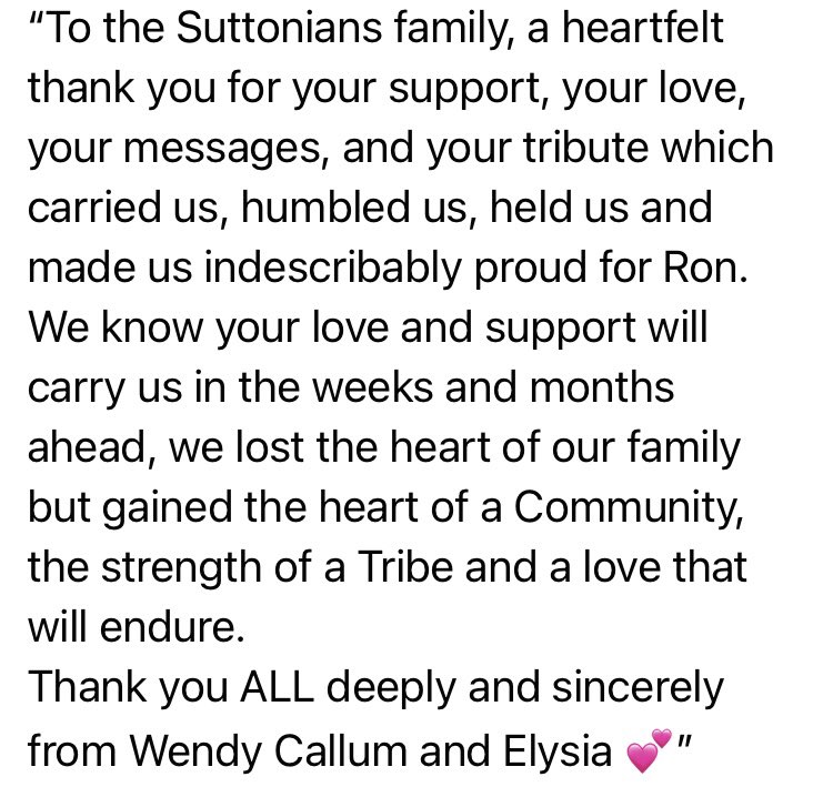 SuttoniansRFC's tweet photo. A message from the Maher family https://t.co/wiGMJ7l4SM