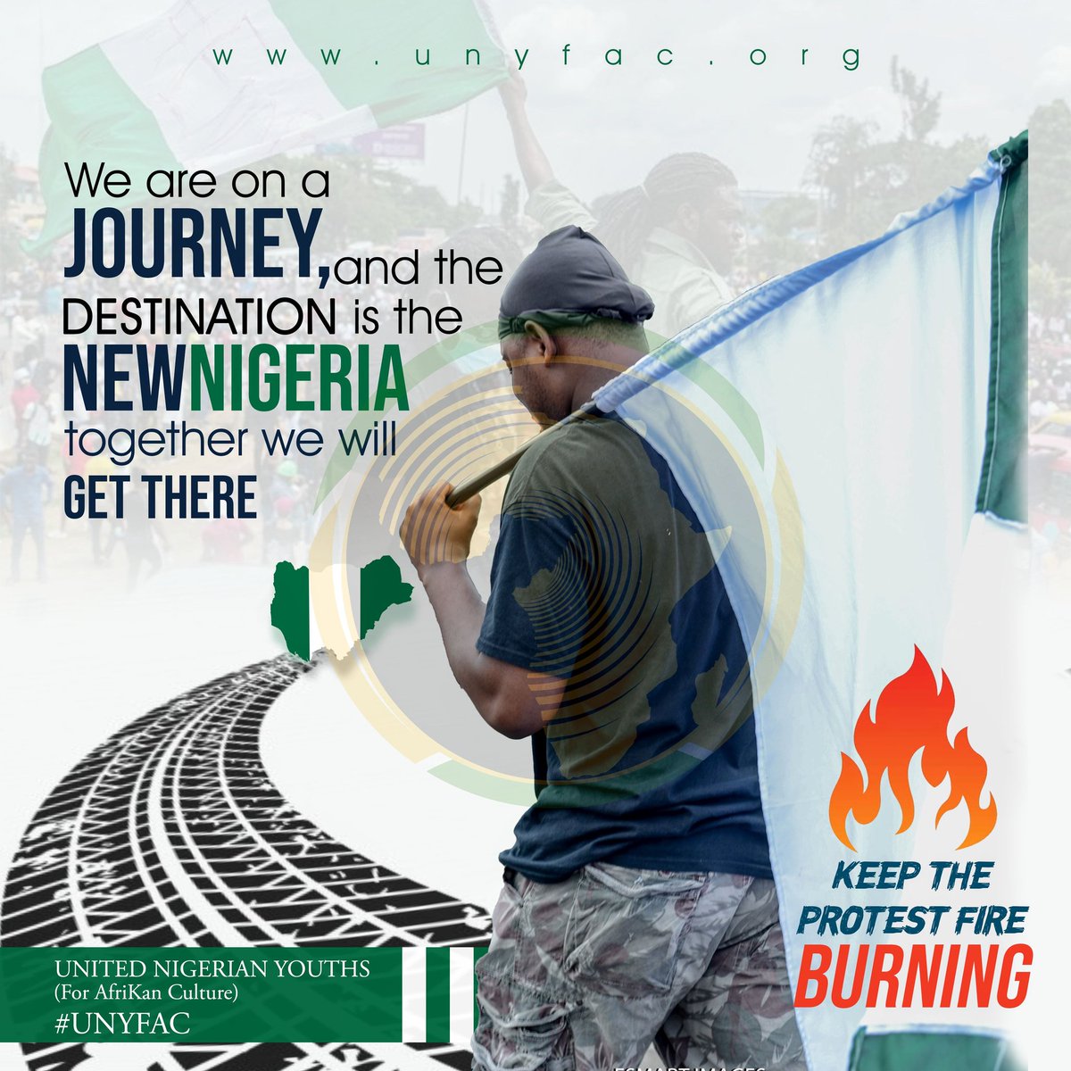 UNYFAC's tweet photo. Dear Nigerian Youth,
We are on a journey, and the destination is the New Nigeria. Together we will get there, cos we are stronger and #BetterTogether
#UNYFAC https://t.co/33PqoxfCTj