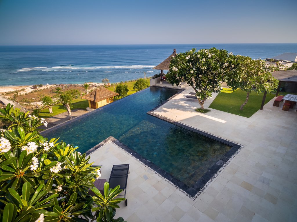 The view from the balcony of Master Bedroom II in the Upper Floor #seaviewbali  #balivillas #holidayhomebali