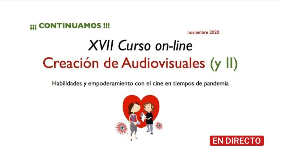 secuenciadas's tweet photo. A las 12:20 estaremos en directo hablando de 🎬 audiovisual aragonés. 
Continúa el XVII Curso on-line de Creación de Audiovisuales @cineysalud con el fin de proporcionar herramientas a los docentes para crear vídeos chulis ¡gracias por contar con nosotras!
https://t.co/xxyE4280XC https://t.co/bxcxadmjaf