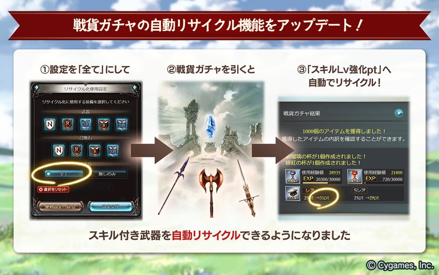 グラブル 自動リサイクル設定ができない 強化素材やおすすめは ずっきーblogroom