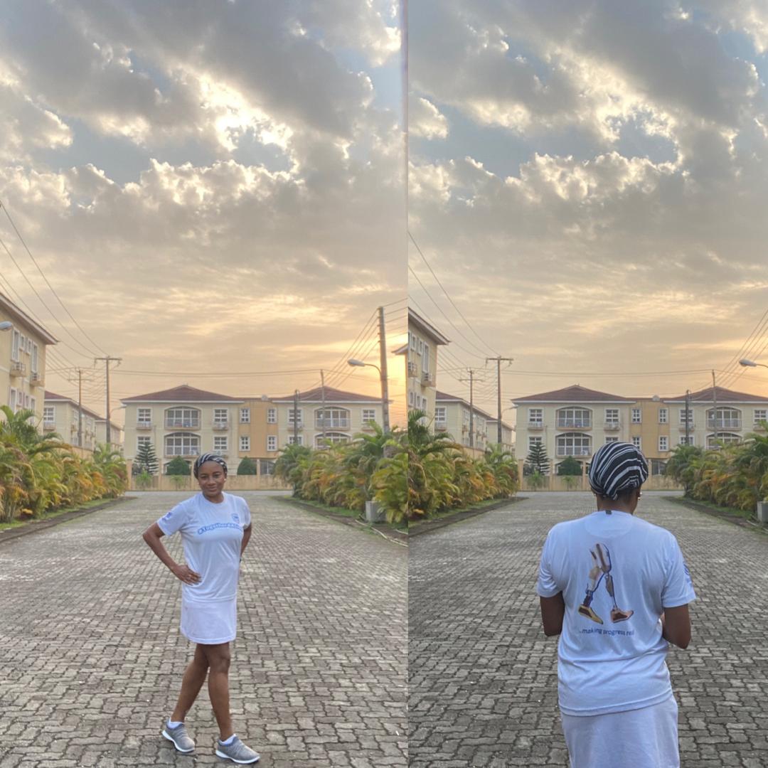 Head, Marketing and Communications, Stanbic IBTC, Bridget Oyefeso-Odusami <a href="/Sbiddy71/">Bridget Oyefeso</a>, walking #Together4ALimb for children living with limb loss. Have you started walking? Share your pictures using the hashtag!

#VirtualT4AL2020