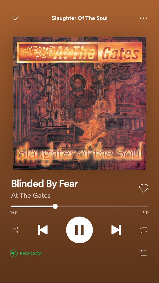 Happy Birthday to Slaughter of the Soul, 25 years old today! 

Jim not thrilled that I’m lying in bed listening to this, his face is 😒