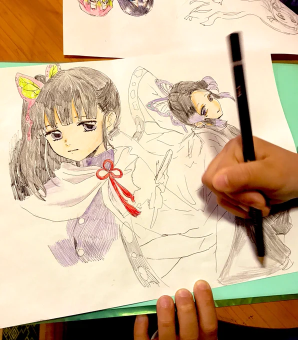 線画、わたし色塗り、キッズ 