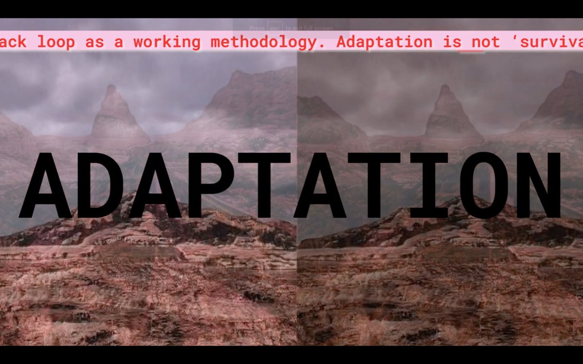 The basis for survival is adaptation: agility in the face of contingency, a capacity to revise, to take on the feedback loop as a working methodology. Watch the latest video/protocol by A.S.T.: stre.lk/tAEG