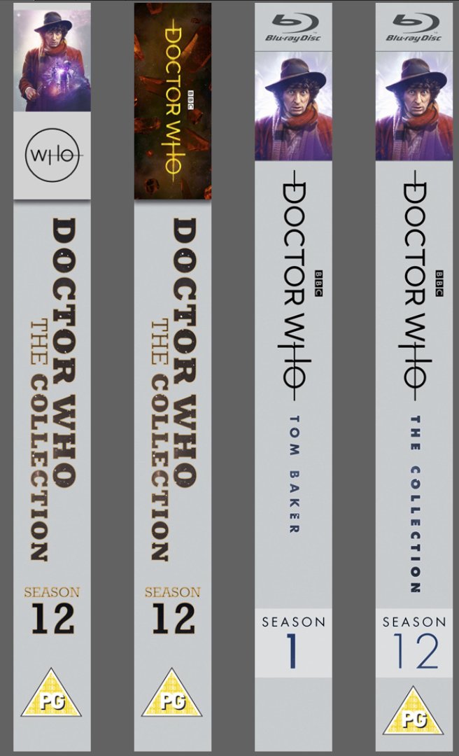 Here's a couple of spine explorations. The US were going to divide the releases by 'Doctor, Season x' from the off.  #DoctorWho  #TheCollection