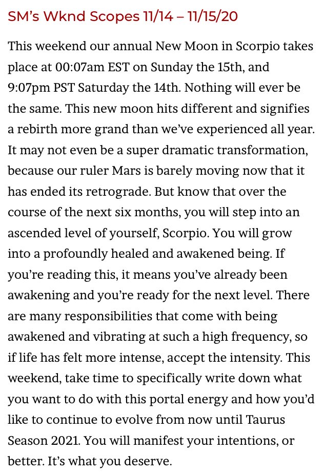 ScorpioMystique's tweet photo. #SMscope 11.14.2020 ♏️❤️✨  #TeamScorpio #Horoscope #Astrology 🦂 #ScorpioMystique https://t.co/XrWPfjUfMC