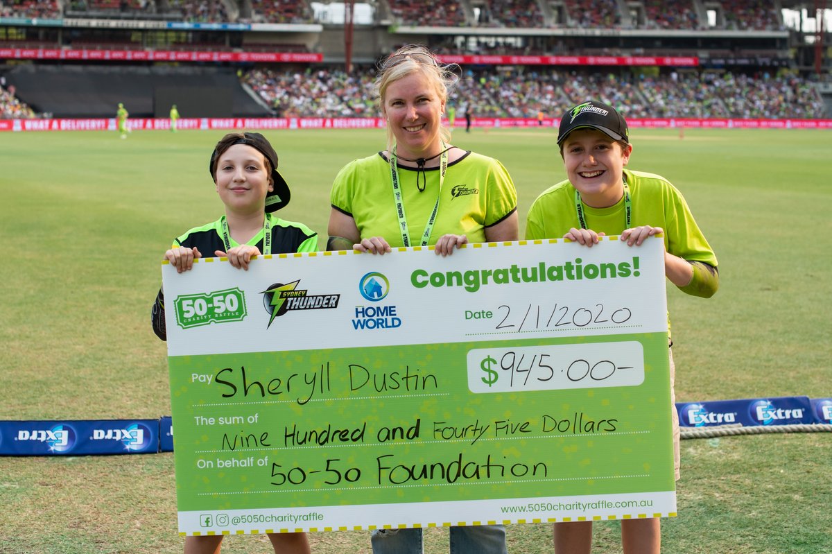 🎟 Be sure to grab yourself a ticket in our <a href="/HomeWorldAus/">HomeWorld</a> 50-50 Charity Raffle!

It's a win-win! 50% of the prize pool goes to our community partner 
<a href="/OzHarvest/">OzHarvest</a> and the other half will go to the winner 🙌

Enter here 👉 5050charityraffle.com.au/thunder #ThunderNation