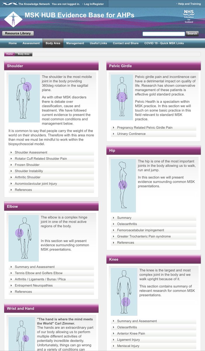 'MSK HUB Evidence Base for AHPs' http://knowledge.scot.nhs.uk/musculoskeleta&nbsp;… @HubMsk